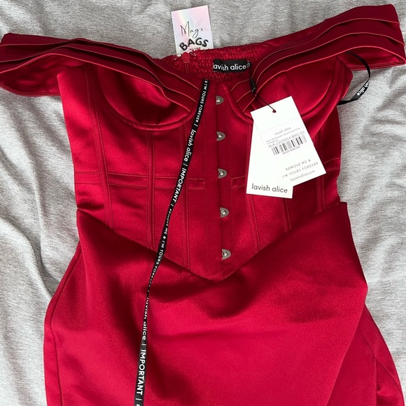 Lavish Alice: Satin Off Shoulder Corset Wrap Dress in Burgundy is available for purchase on au PAY Market - Imported Goods Online Store Co.Ltd. | au PAY Market - Online Shopping Site Lavish Alice: Satin Off Shoulder Corset Wrap Dress in Burgundy is available for purchase on au PAY Market - Imported Goods Online Store Co.Ltd. | au PAY Market - Online Shopping Site